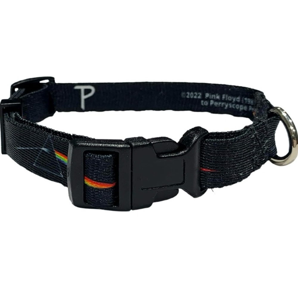 Perri's Pink Floyd Prisms Logo Dog Collar Black Size Medium (16-55lbs) New W Tag